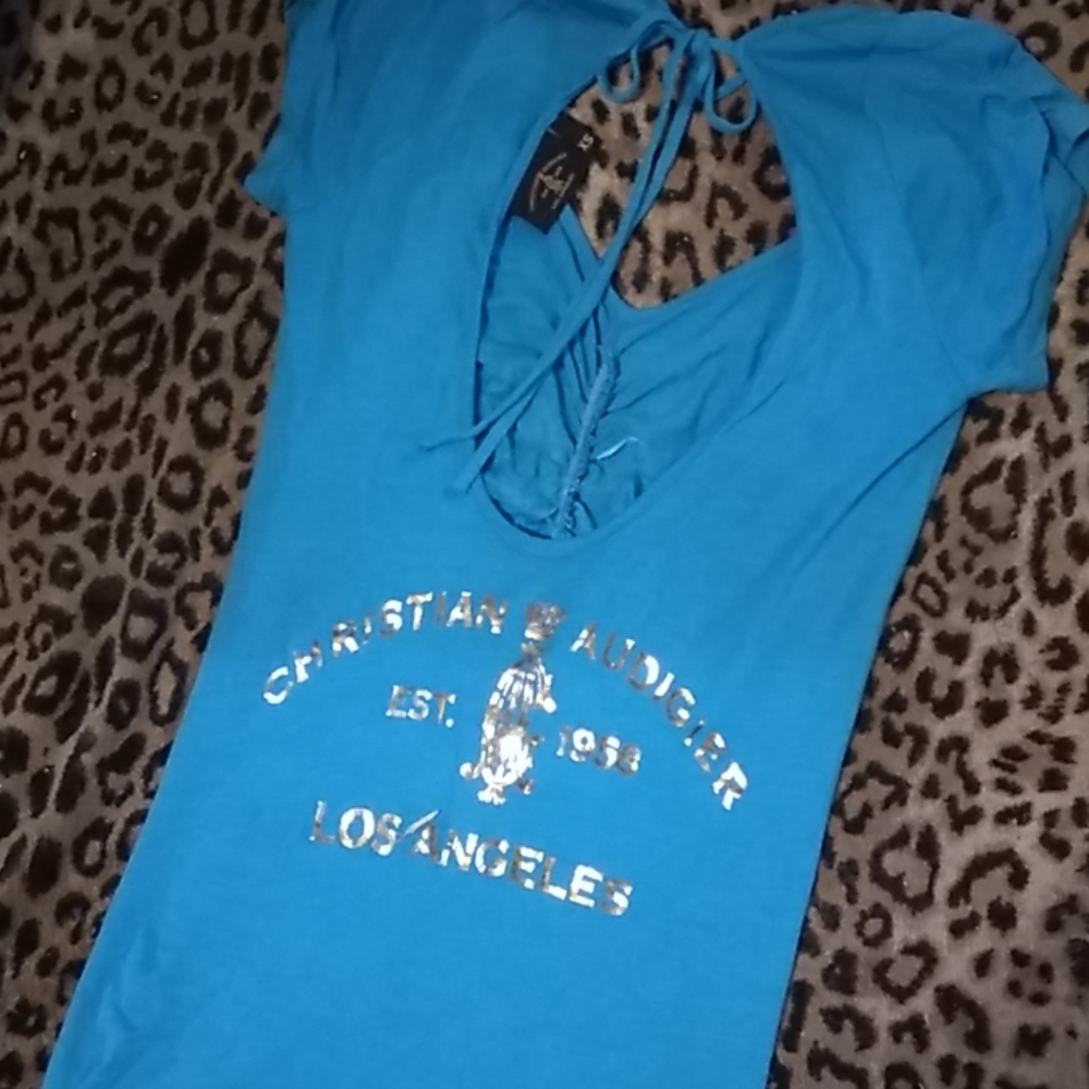 NWT Christian Audigier open back tattoo tee (XS) - Picture 8 of 8